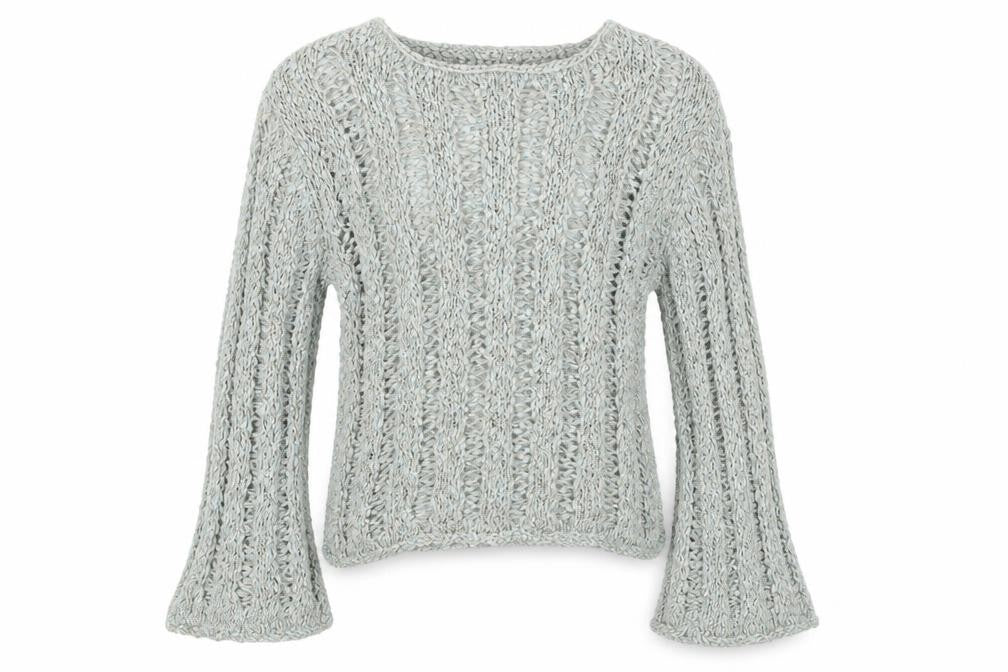 H&M Women's Blue Open-Knit Jumper, Size S
