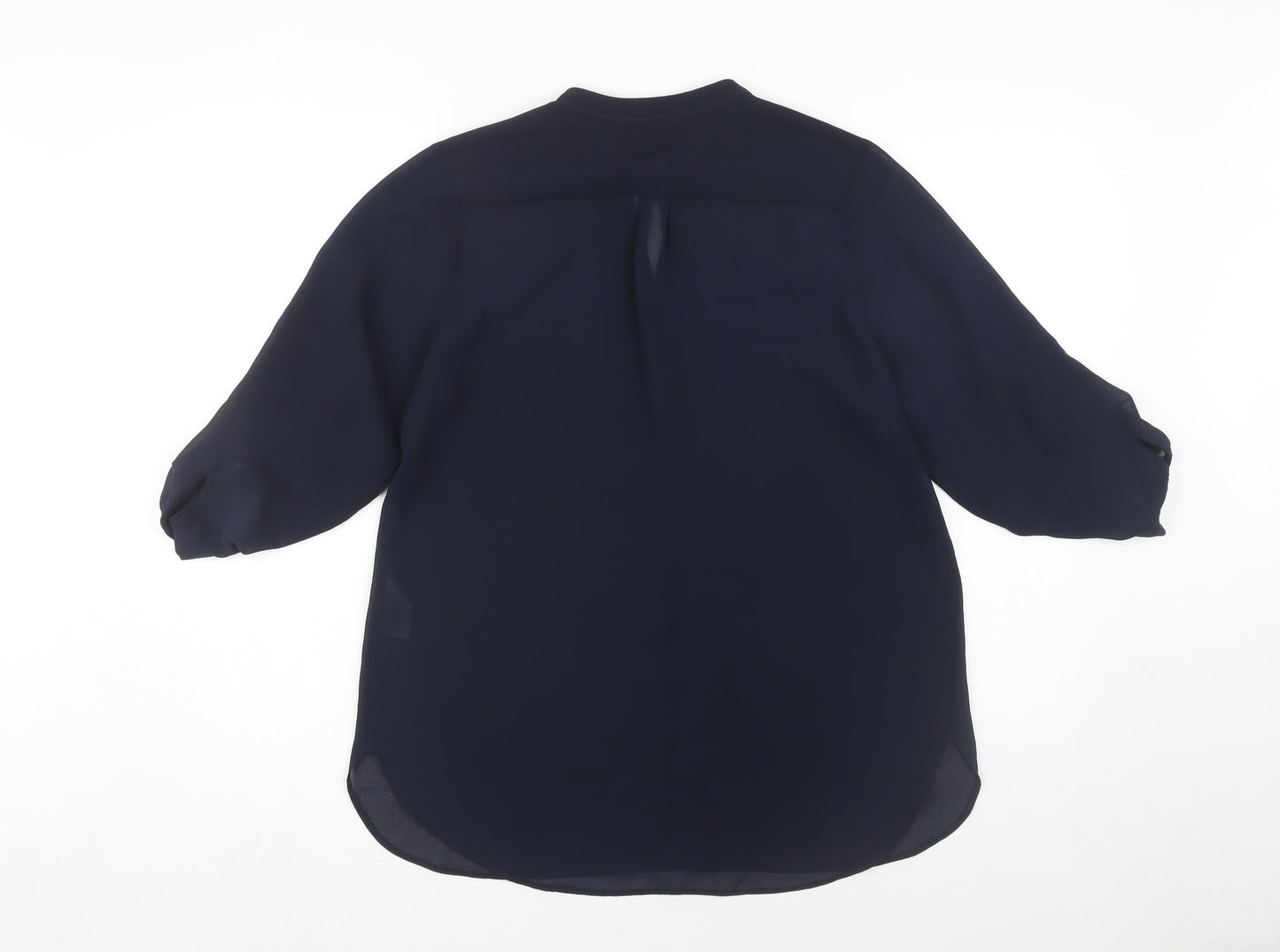 Dorothy Perkins Women's Blue Blouse Size 12 Roll Tab Sleeve