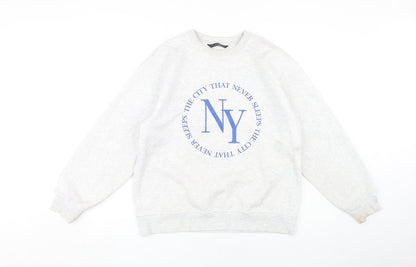 Additional front view of Dunnes Women's Grey S Pullover Sweatshirt