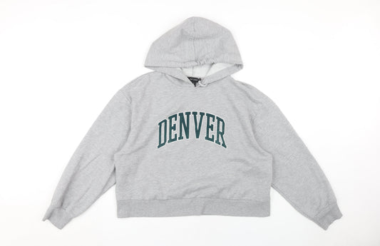 New Look Women's Grey Pullover Hoodie M