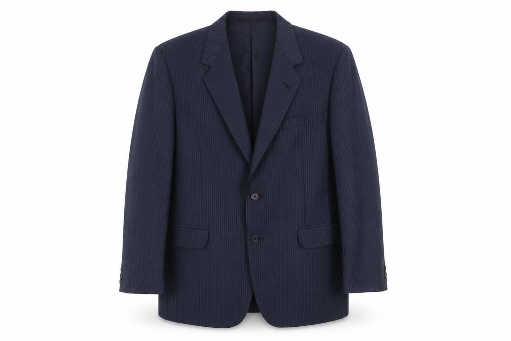 Men's Classic Blue Striped Wool Blazer - 40 S