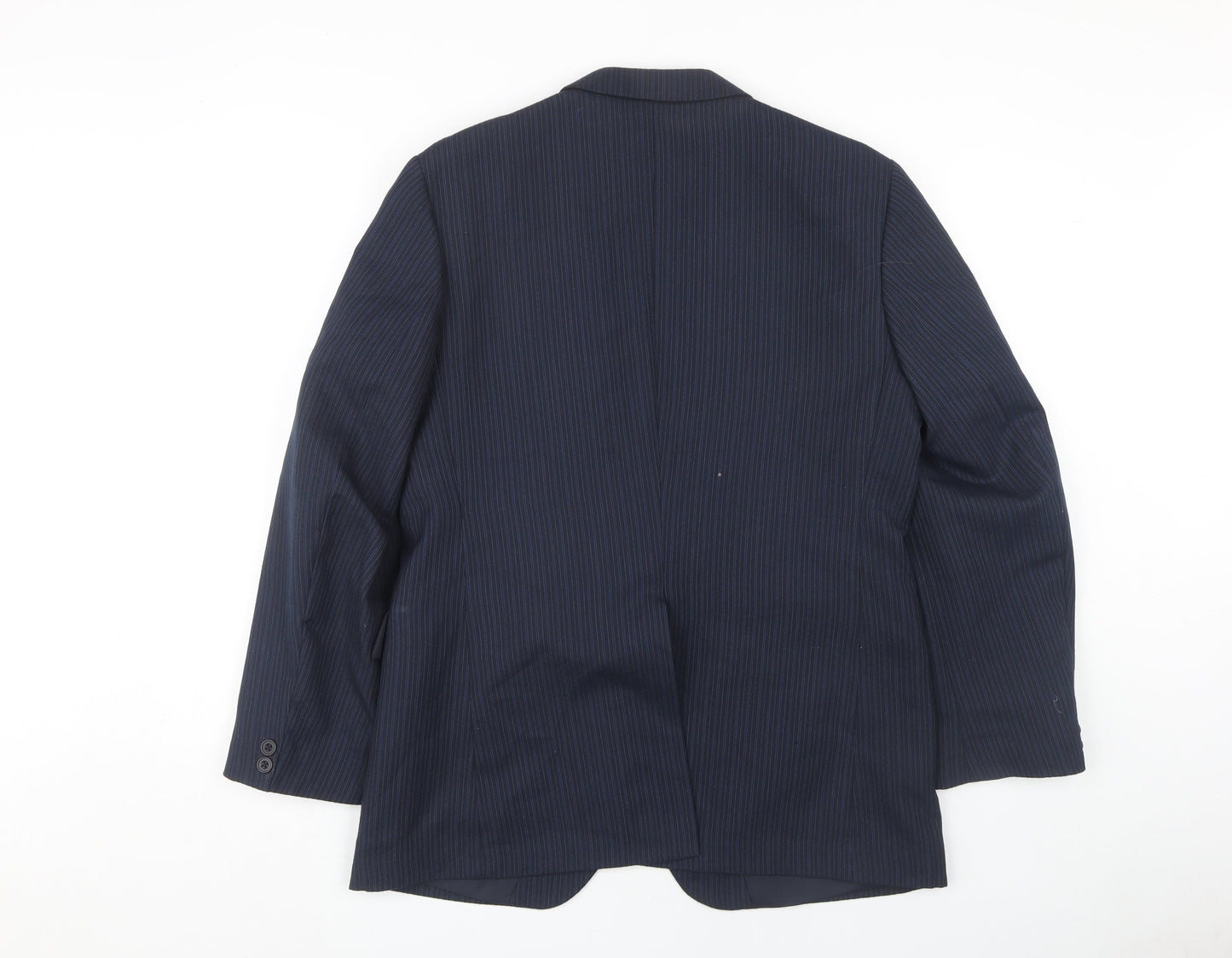 Men's Classic Blue Striped Wool Blazer - 40 S
