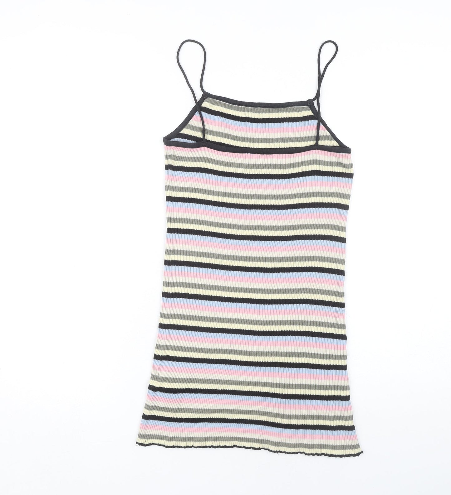 Topshop Women's Multicoloured Striped Slip Dress Size 10