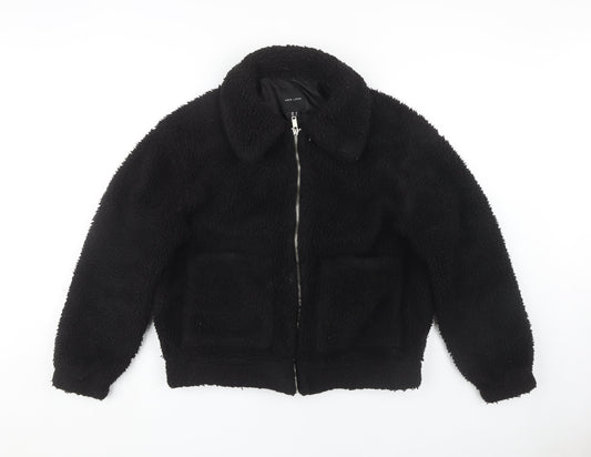New Look Women's Black Bomber Jacket, Size M, Polyester