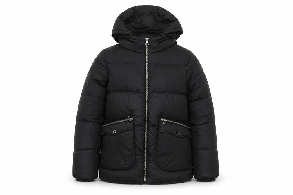 Zara Girls Black Puffer Jacket 13-14 Years With Hood