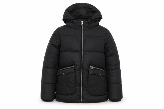 Zara Girls Black Puffer Jacket 13-14 Years With Hood