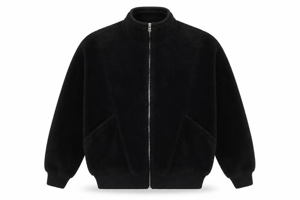 Zara Men's Black Polyester Lined Zip Jacket