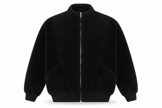 Zara Men's Black Polyester Lined Zip Jacket