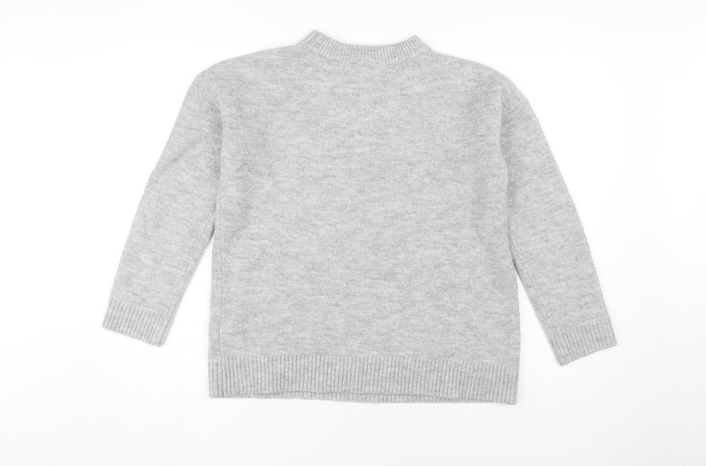 Lipsy Women's Grey Argyle Pullover Jumper Size 8