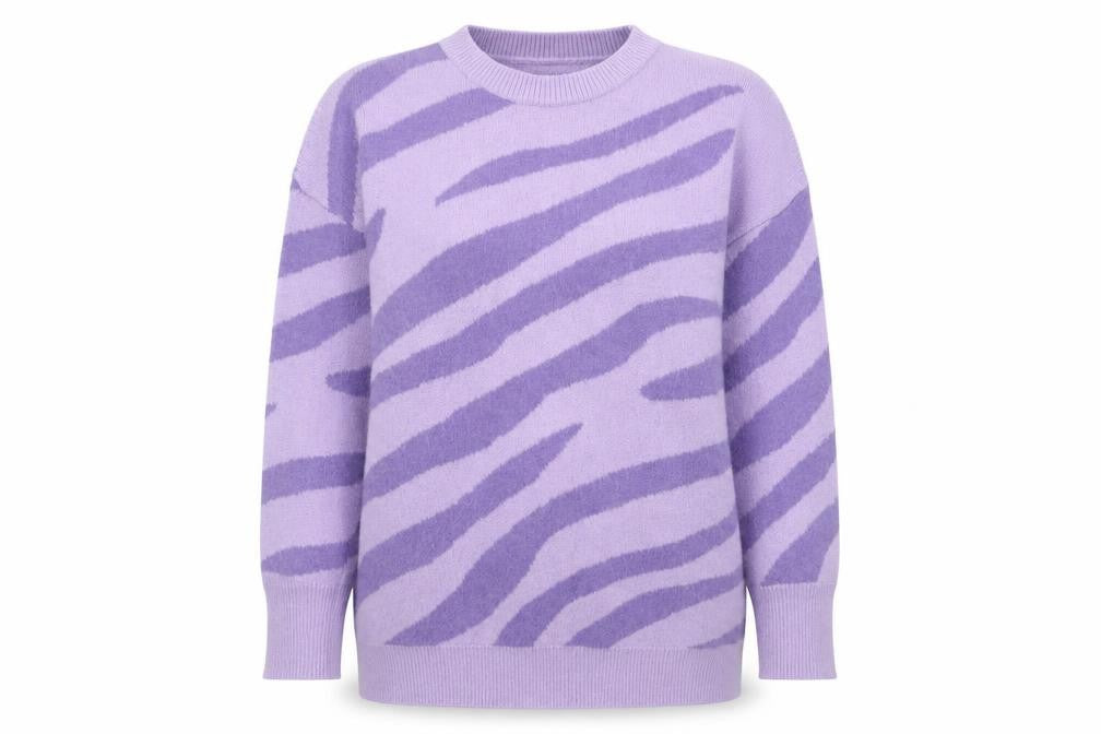 Quiz Women's Purple Animal Print Pullover Jumper M