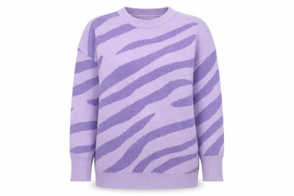 Quiz Women's Purple Animal Print Pullover Jumper M