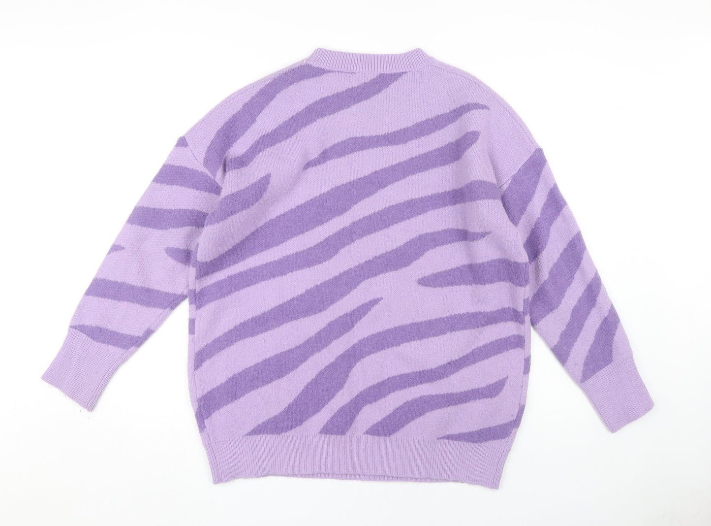 Quiz Women's Purple Animal Print Pullover Jumper M