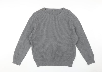 Additional front view of Linea Men's Grey XL Crew Neck jumper Knit