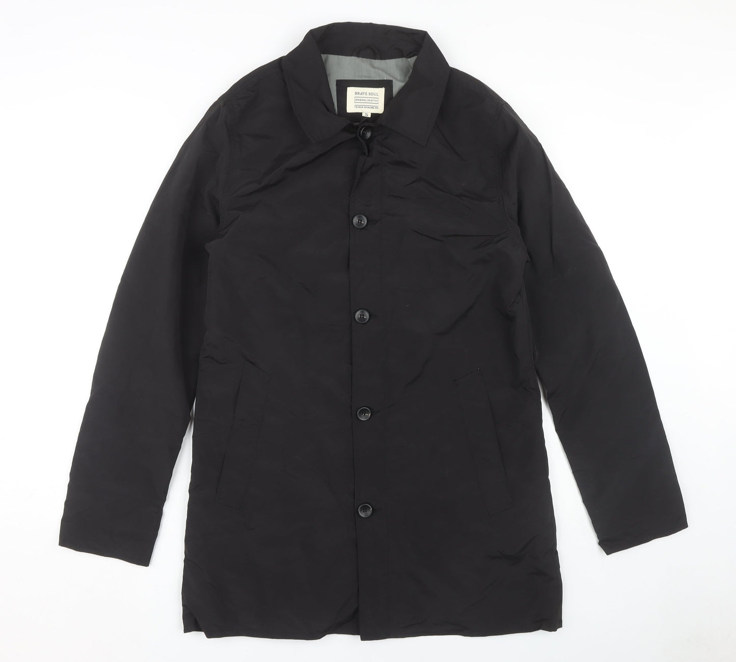 Brave Soul Men's Black Overcoat Size S Casual Wear