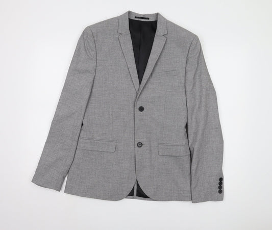 H&M Men’s Grey Blazer, Single-Breasted, 38R