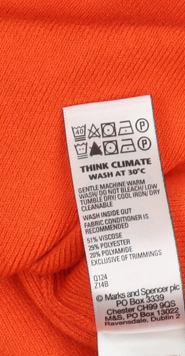 Marks & Spencer Women’s Orange Pullover Jumper M
