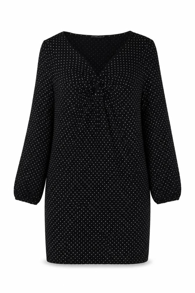Wallis Women's Black Polka Dot Viscose Sheath Dress Size 12