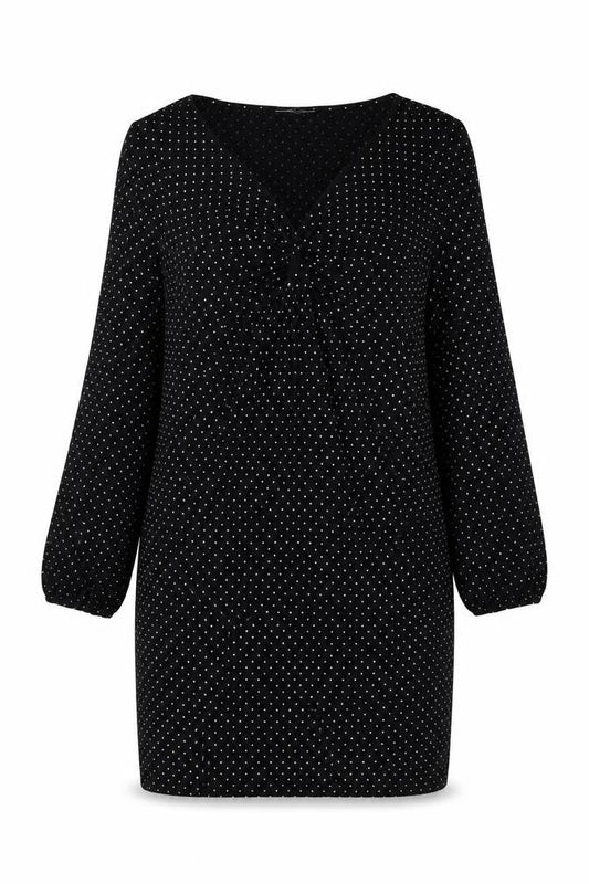 Wallis Women's Black Polka Dot Viscose Sheath Dress Size 12