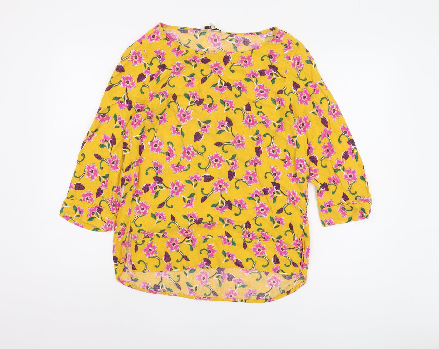 Next Women's Yellow Floral Blouse, Size 12, Spring Ready