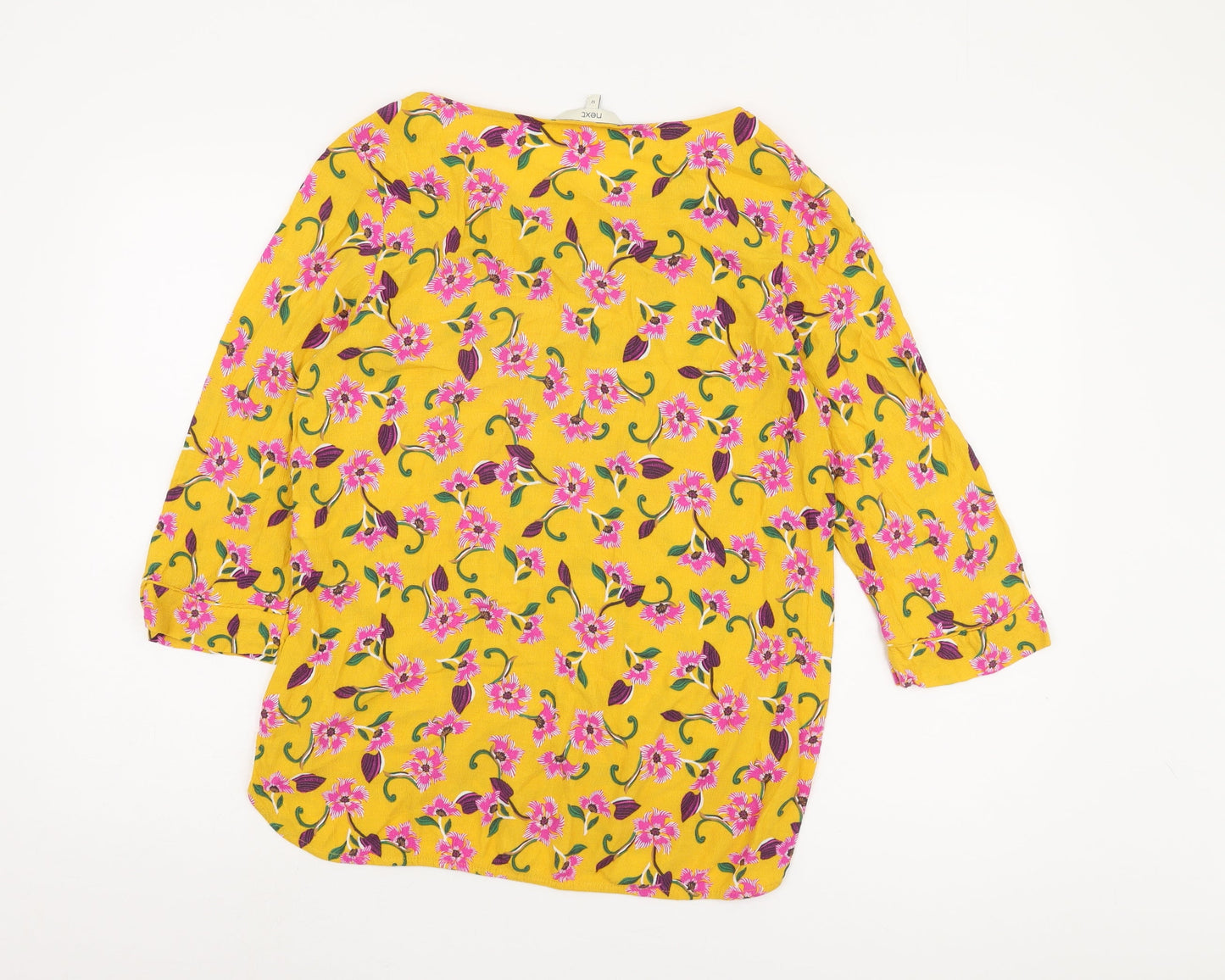 Next Women's Yellow Floral Blouse, Size 12, Spring Ready