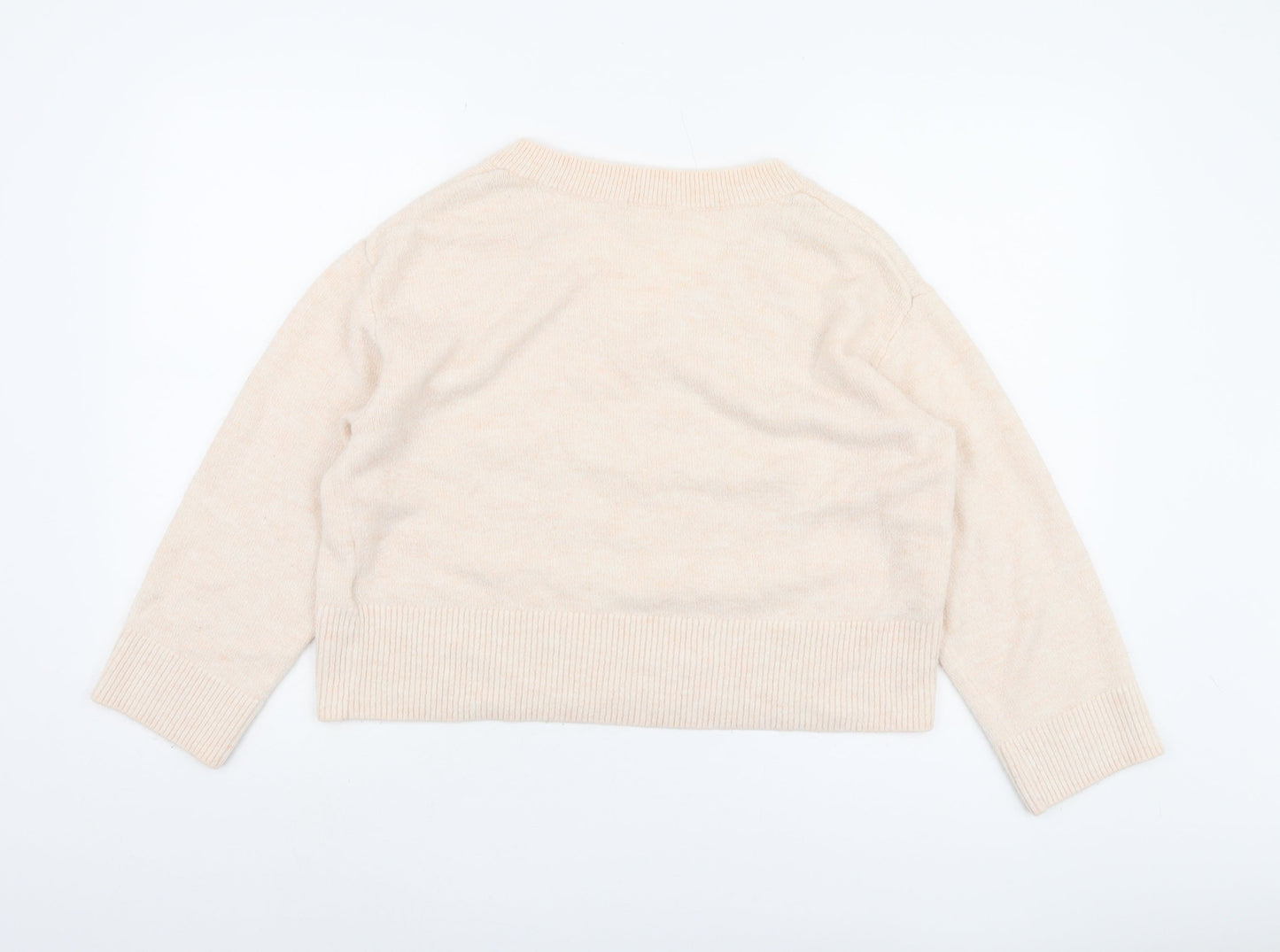 H&M Women Ivory V-Neck Pullover Jumper Size 12