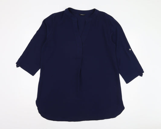 Roman Women's Blue Blouse Size 16 with 3/4 Sleeves