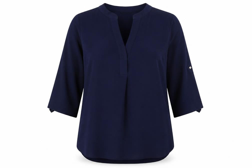 Roman Women's Blue Blouse Size 16 with 3/4 Sleeves