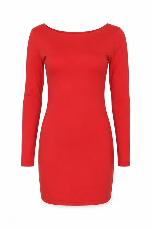WYDLR Women's Red Long Sleeve Dress, XS