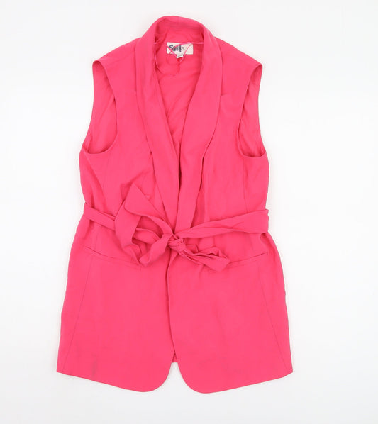 Marks and Spencer Pink Waistcoat Women Size 10 Belted