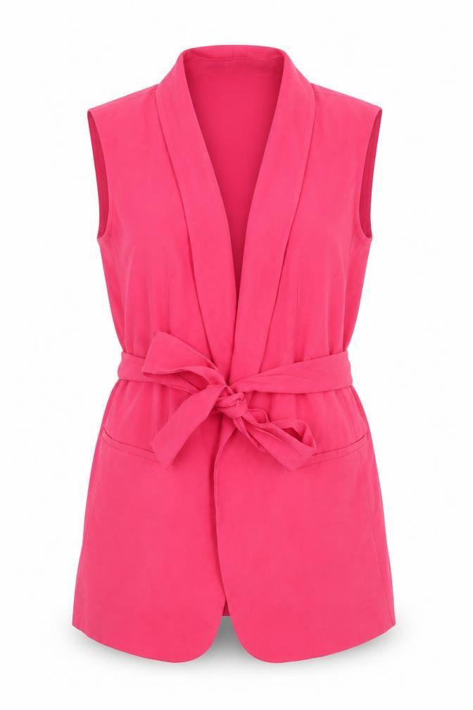 Marks & Spencer Pink Waistcoat Women Size 10 Belted