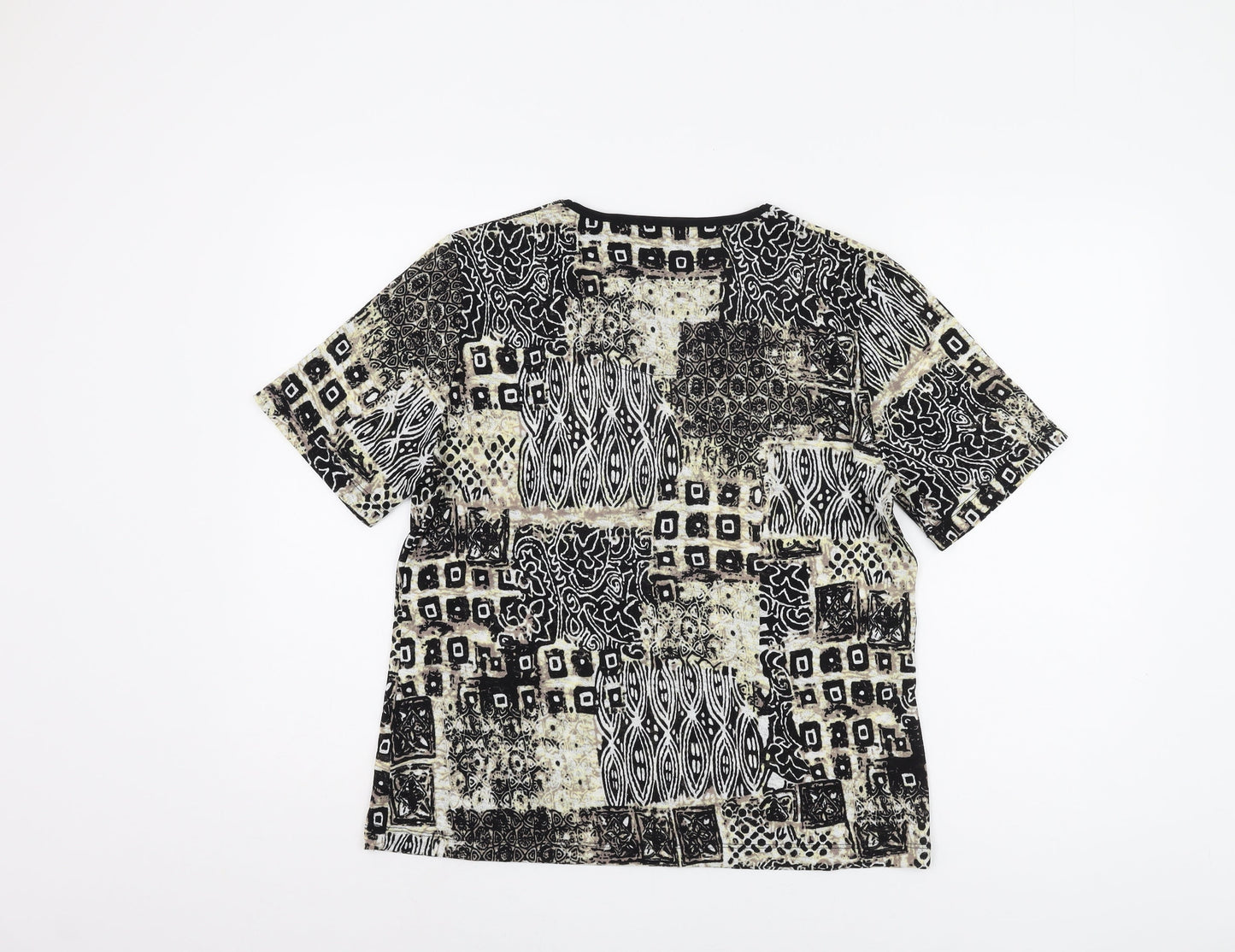 TIGI Women's Geometric Print T-Shirt, Size 14, Black
