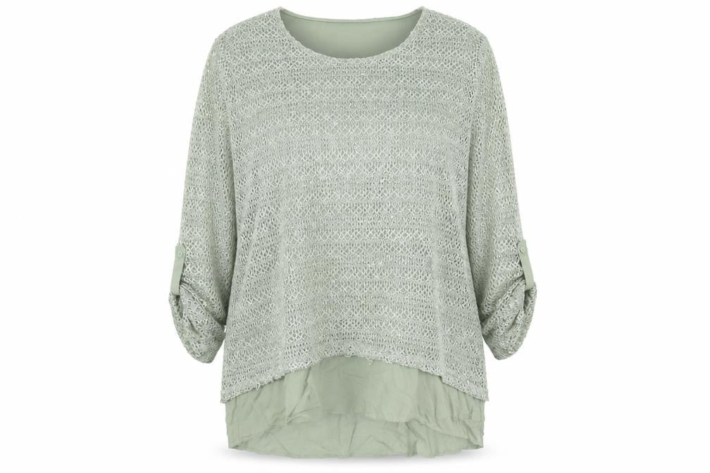 Bonmarché Women's Green Knit Blouse Size 18