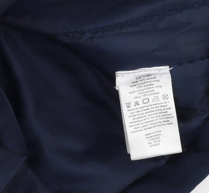 Close-up detail of Andy & Evan boys’ blue parka jacket xs