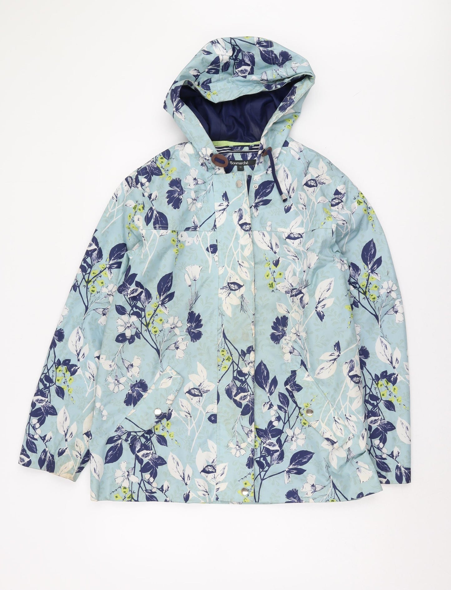 Bonmarché Women's Blue Floral Rain Coat Size 12