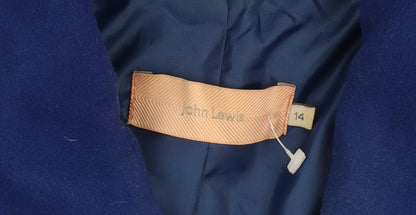John Lewis Women's Blue Pea Coat, Size 14, Classic Style