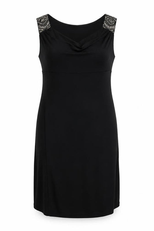 Monsoon Women's Black Sequin Sheath Dress UK 16