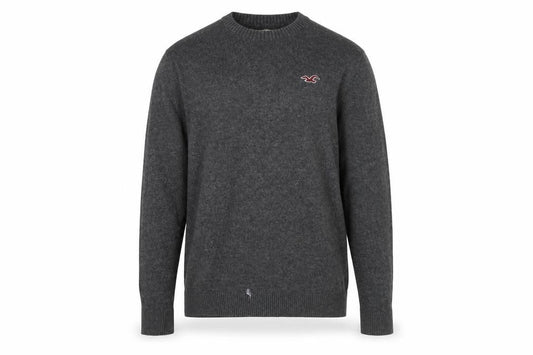 Hollister Men's Grey Crew Neck Pullover Jumper Size L