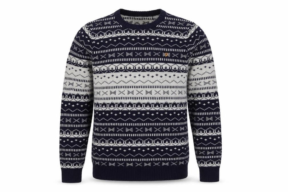 Farah Men's Blue Crew Neck Pullover Jumper M
