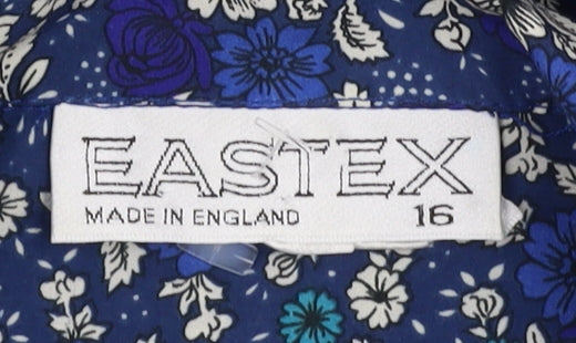 Eastex Women's Blue Floral Shift Dress Size 16