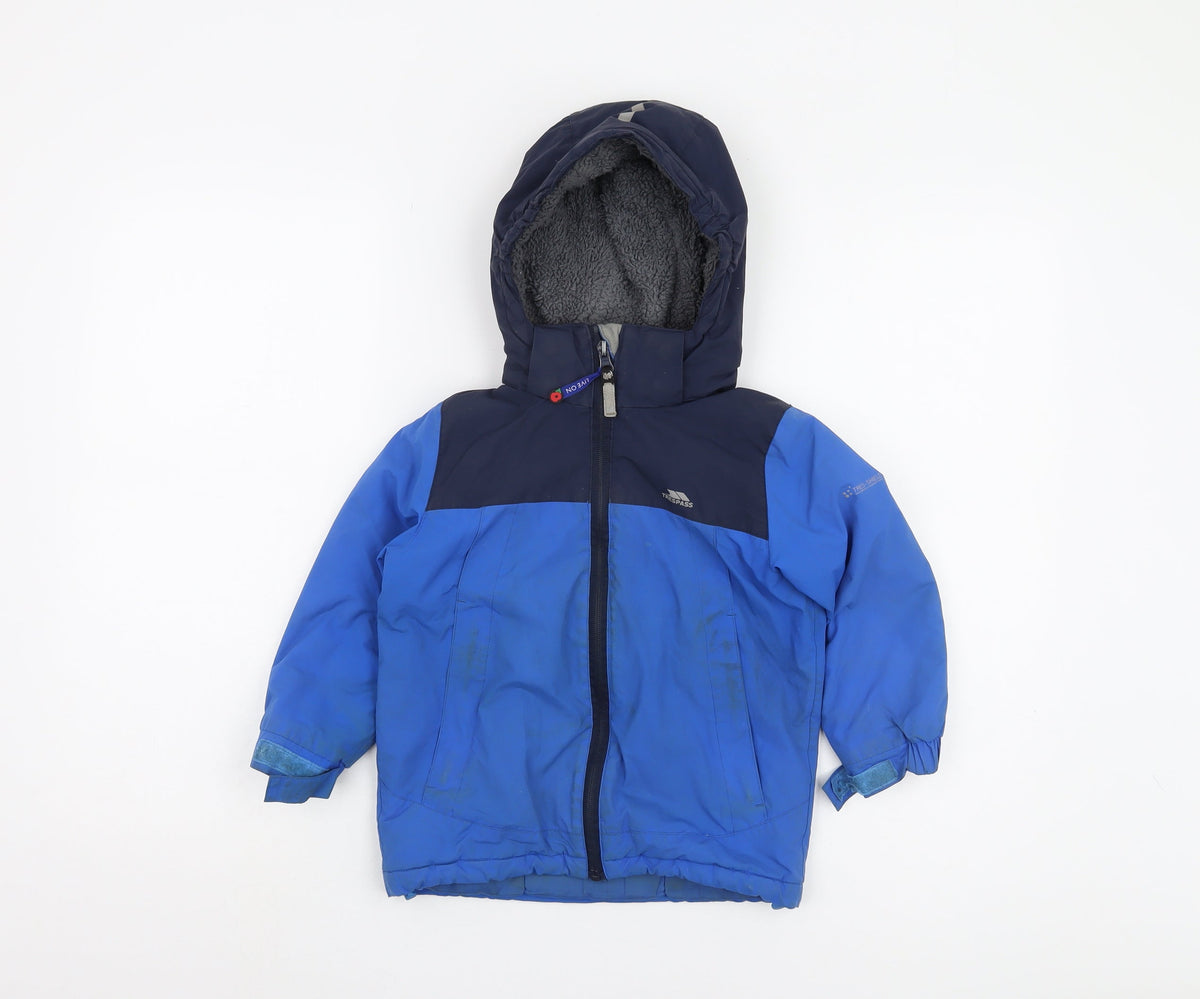 Trespass Boys Blue Puffer Jacket 2-3 Years Waterproof
