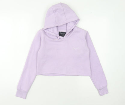 Additional front view of Sonneti girls’ purple pullover hoodie 10-11 years