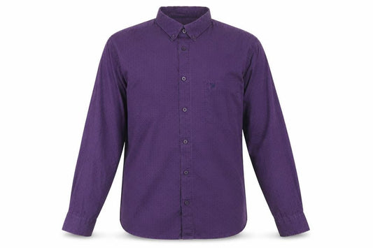 James Pringle Men's Purple Geometric Long Sleeve Shirt L