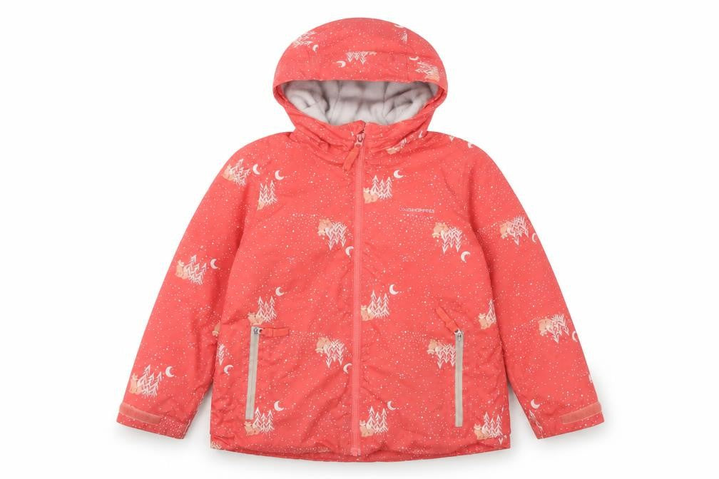 Craghoppers Girls Red Animal Print Waterproof Jacket