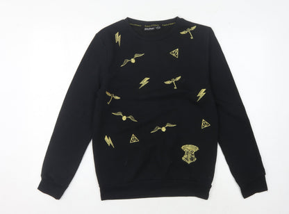 Preloved Harry Potter Unisex Black Pullover Sweatshirt 2XS - Front
