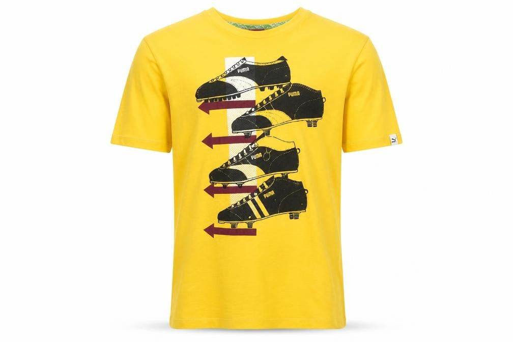 Puma Men's Yellow Graphic Sport T-Shirt Medium