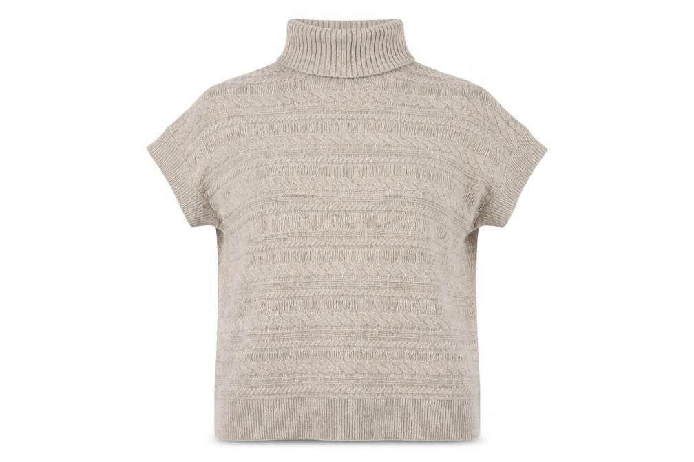 FatFace Women's Beige Roll Neck Pullover Jumper S