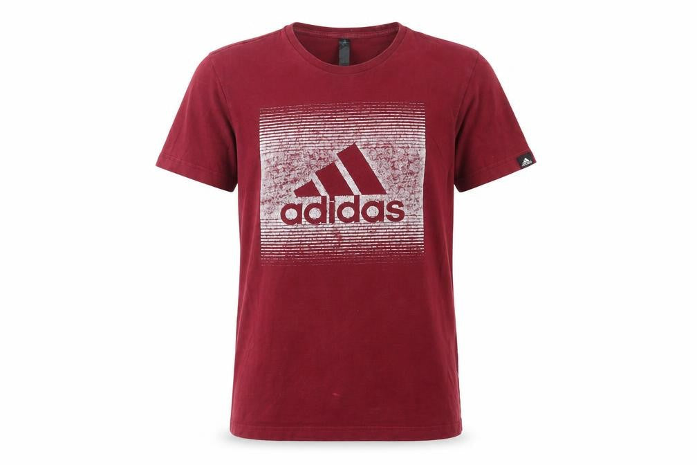 Adidas Men's Red Graphic Print T-Shirt, Size S