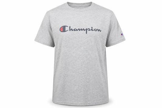 Champion Men's Grey Medium Crew Neck T-Shirt with Logo