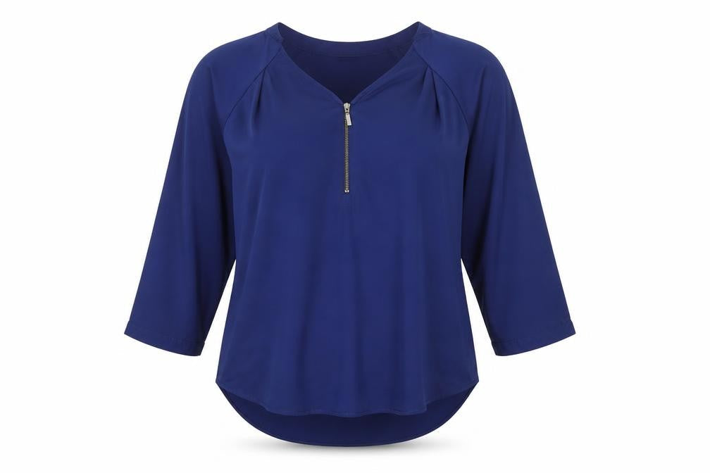 Marks & Spencer Women's Blue 3/4 Sleeve Blouse