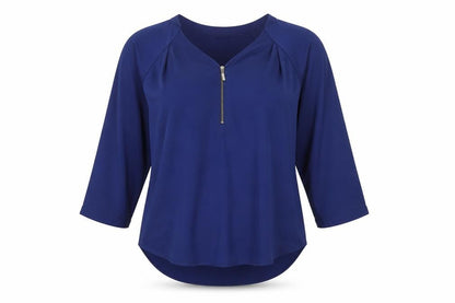 Marks & Spencer Women's Blue 3/4 Sleeve Blouse